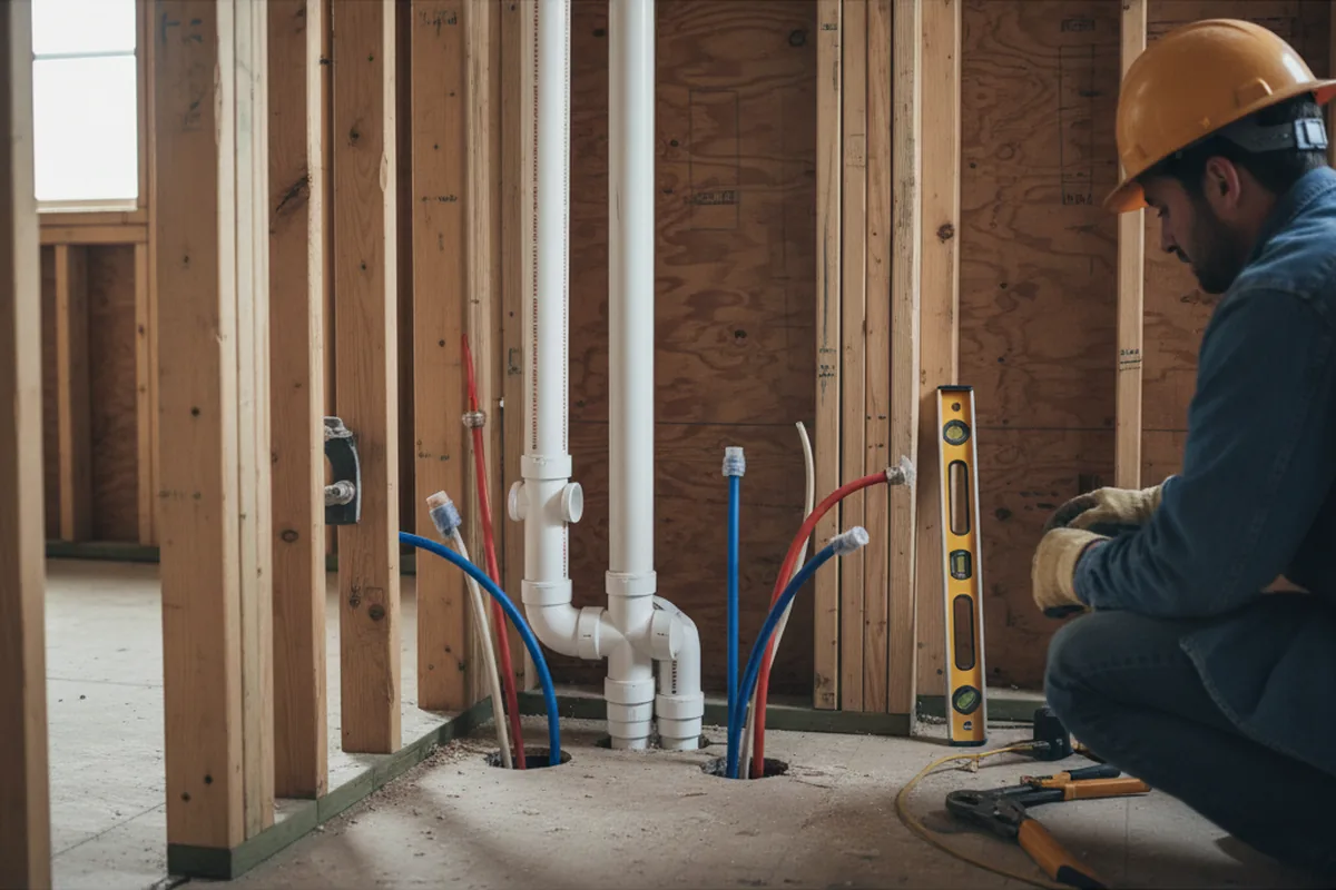 Drain and supply rough-in during Toilet Repair and Installation in Washingtonville